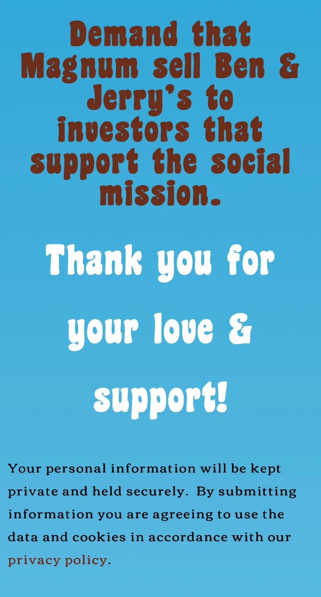 Ben & Jerry's Platform.