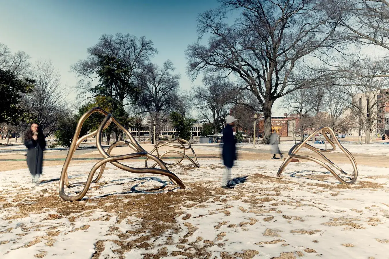 Molly Gochman's Monuments to Motherhood sculpture installation.